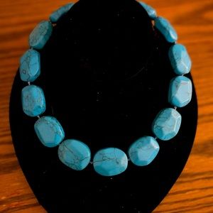 Turquoise like stone necklace by Ralph Lauren. Length including extender 17-1/2”